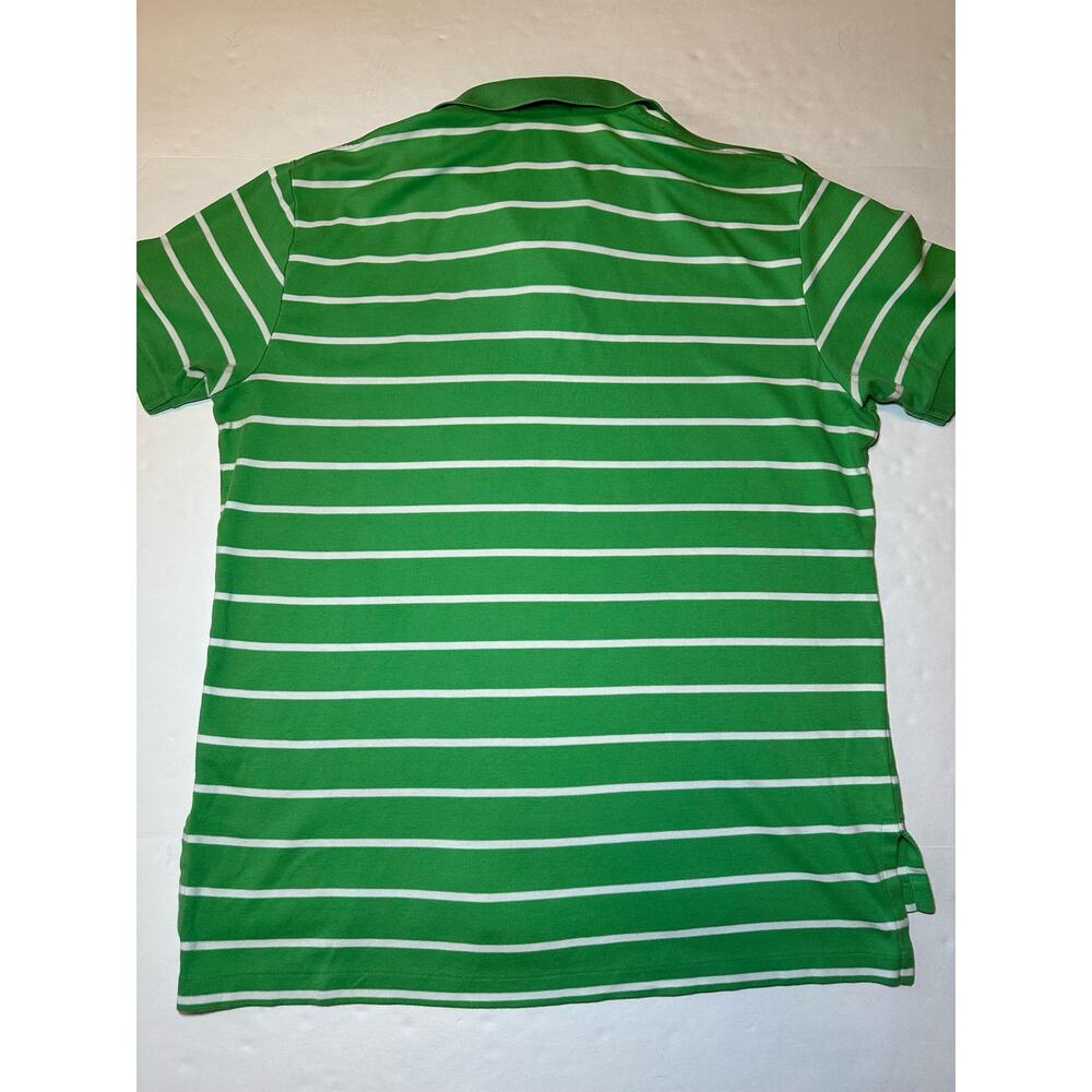Ralph Lauren Polo Shirt Men’s Large Blue Label Green White Stripes Pony Logo - Picture 6 of 6